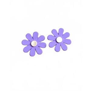 NEW WHITE LABEL women's spring daisy floral studs earrings in purple